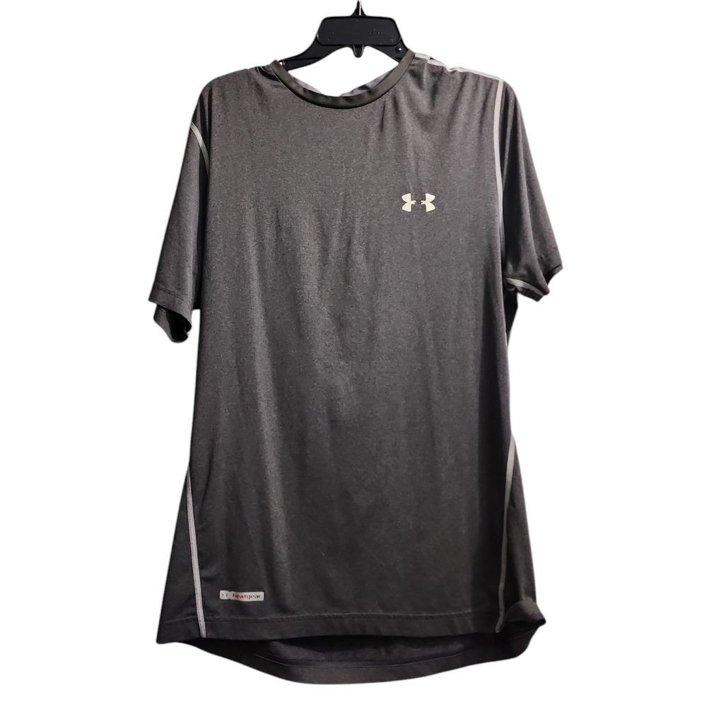 Under Armour HeatGear Athletic T-Shirt Gray Training‎ Gym Tee Medium